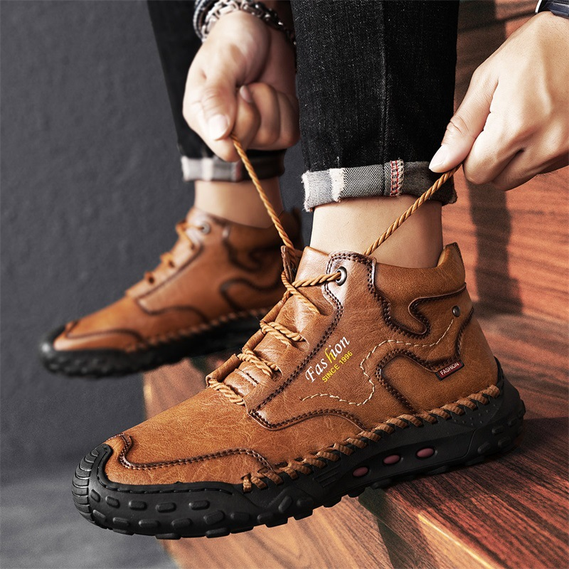 (🔥Räumungsverkauf – 70 % Rabatt) Herren-Freizeitschuhe aus Rindsleder mit handgenähter Zehenkappe aus Verbundmaterial