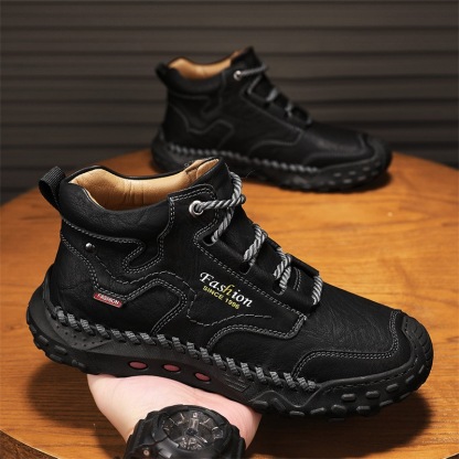 (🔥Räumungsverkauf – 70 % Rabatt) Herren-Freizeitschuhe aus Rindsleder mit handgenähter Zehenkappe aus Verbundmaterial