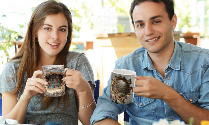 🔥2025 Heißer Verkauf!🔥Therling™ 3D Bücherregal Visueller Effekt Keramik Kaffeetasse