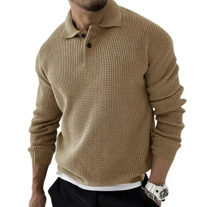 Zeitlos & Modern gestricktes Poloshirt