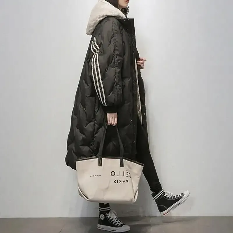Lange gefütterte Jacke für Frauen