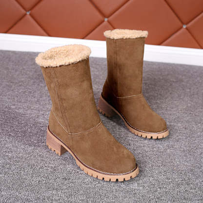 Neue trendige dicke, warme Martin-Stiefel mit runder Zehenpartie