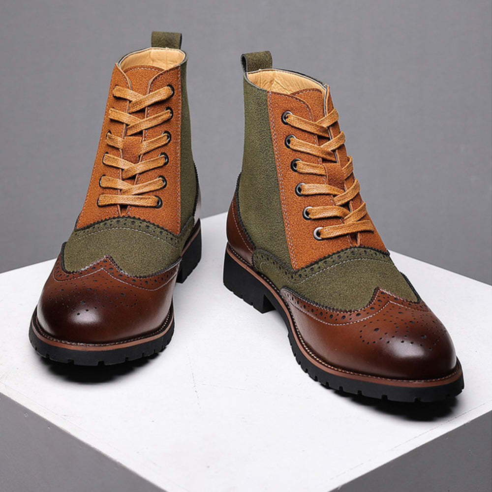 Neue hohe rutschfeste warme Lederstiefel für Herren