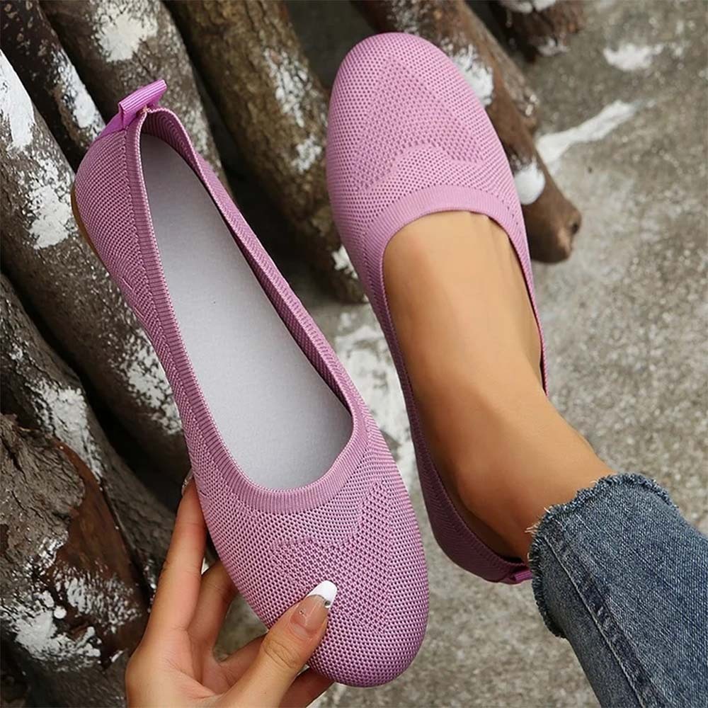 Gewebte, atmungsaktive, flache Freizeitschuhe für Damen