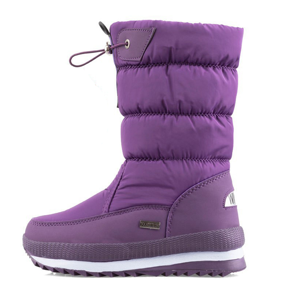 Verdickte und warme Winter-Casual-wasserdichte Anti-Ski-Stiefel in der Mitte der Wade
