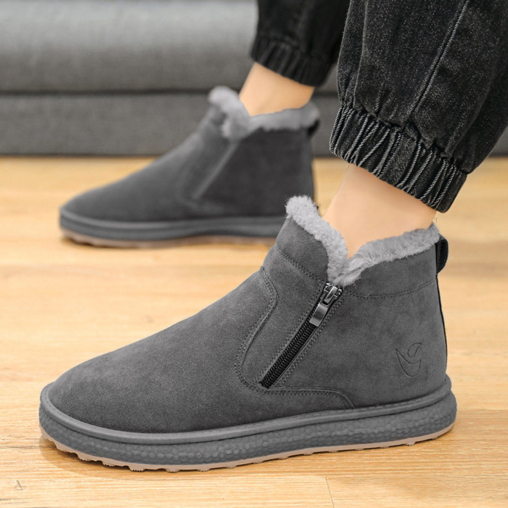 Rutschfeste, modische, warme Herren-Baumwollschuhe mit seitlichem Reißverschluss