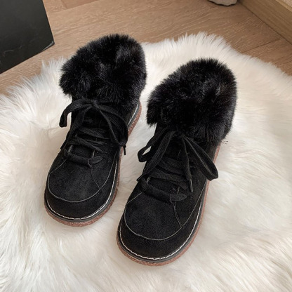 Wintermodische pelzige warme Damen-Kurzstiefel