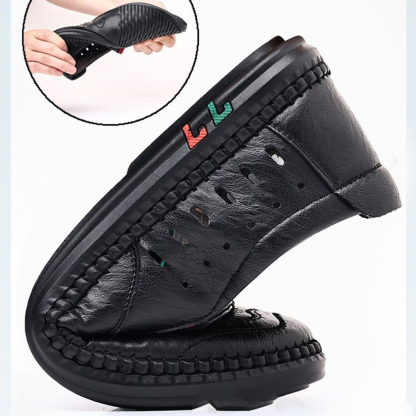 2024 neue Herren-Lochschuhe, lässige Ledersandalen