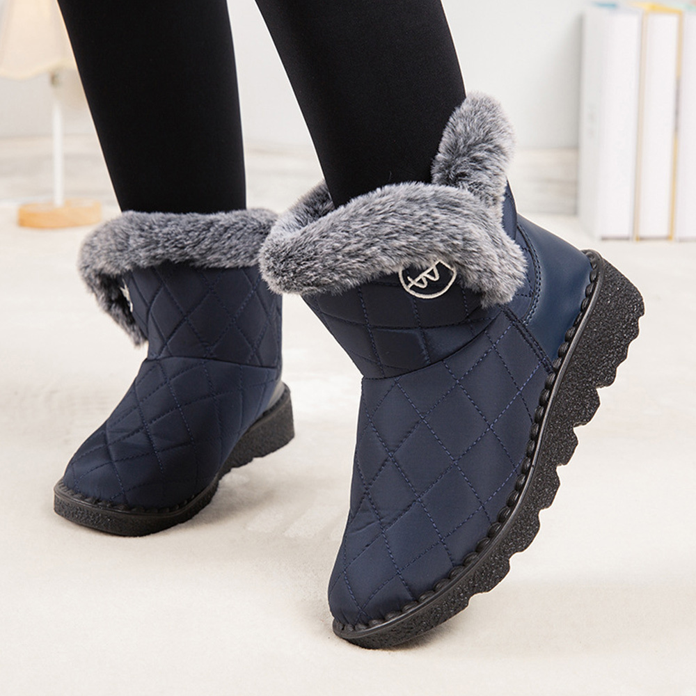 Damen-High-Top-Stiefel aus Fleece-Baumwolle