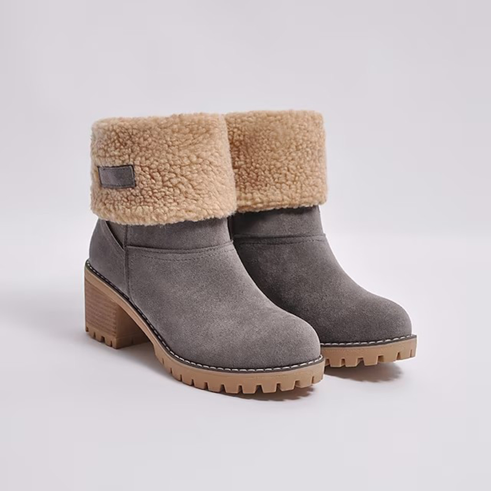 Neue, mit Kaschmir gefütterte, mittelhohe Baumwollstiefel für Damen