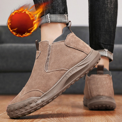 Herren-Winterstiefel aus Fleece mit hohem Schaft aus Baumwolle