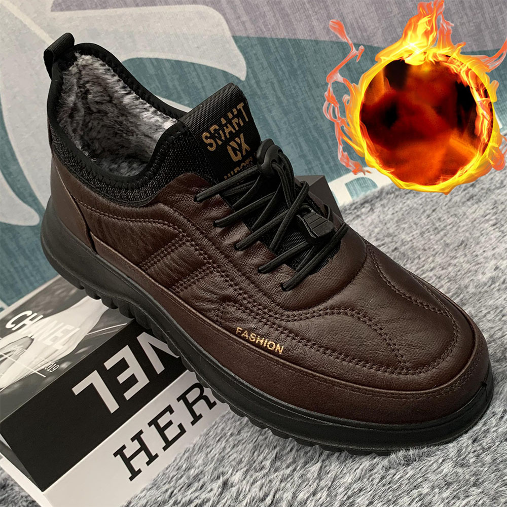 Wintersamt verdickte warme Baumwollschuhe für Herren