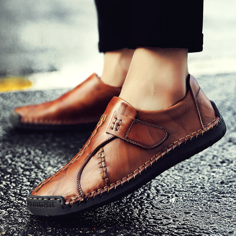 HEISSER VERKAUF 60 % RABATT - Herren handgefertigte lässige Kunstleder bequeme Slip-On Wanderschuhe