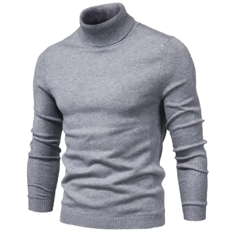 Herren-Pullover mit Rollkragen und Basic-Kaschmirbasis