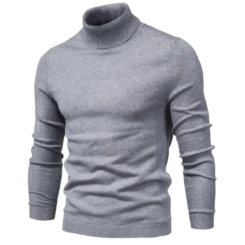 Herren-Pullover mit Rollkragen und Basic-Kaschmirbasis