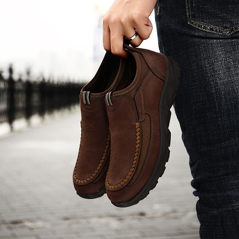 Lässige, atmungsaktive Herren-Loafer aus Leder