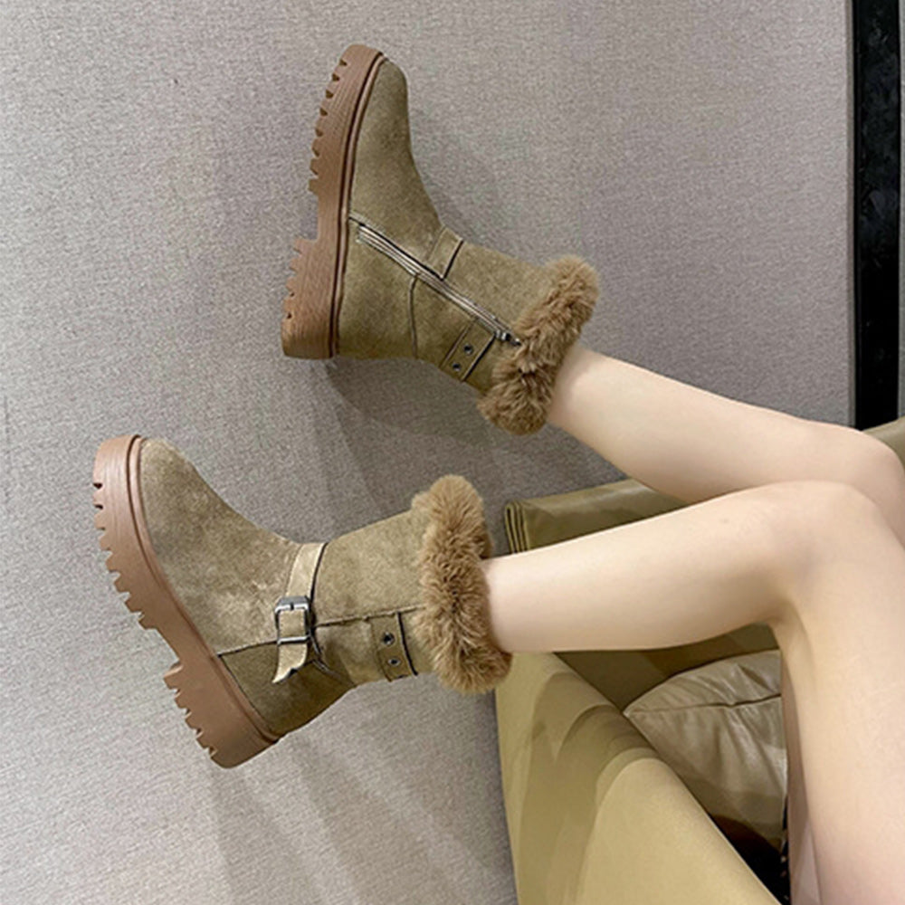 Winter neuer Stil plus samtverdickte warme Mittelrohr-warme Schuhe