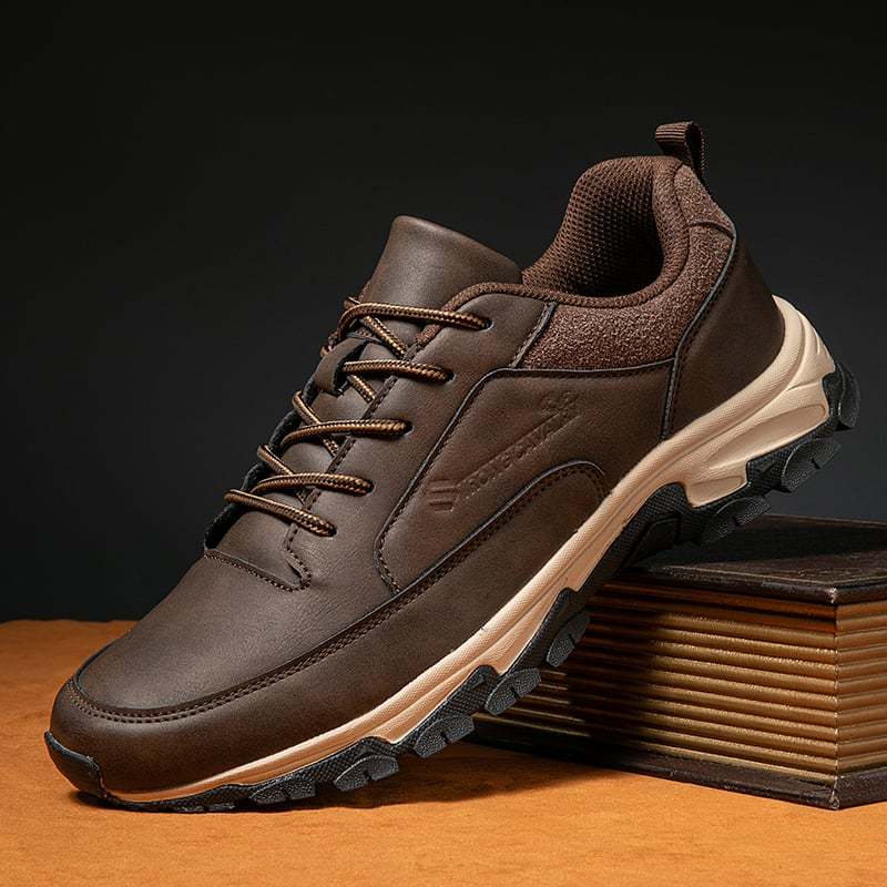Herren Echtem-Leder Bequeme Sneaker mit Fußgewölbeunterstützung und Stoßdämpfung