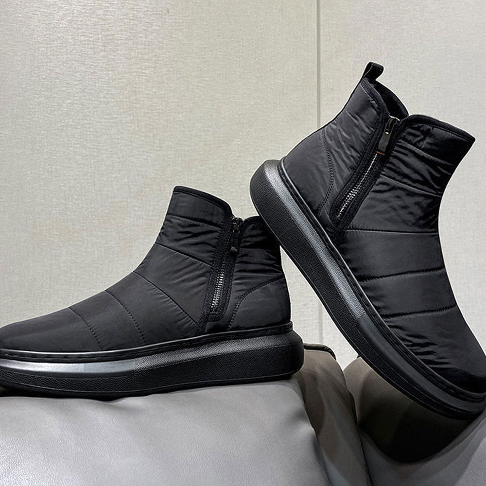 Winter-Herren-Fleece-Schneestiefel mit seitlichem Reißverschluss