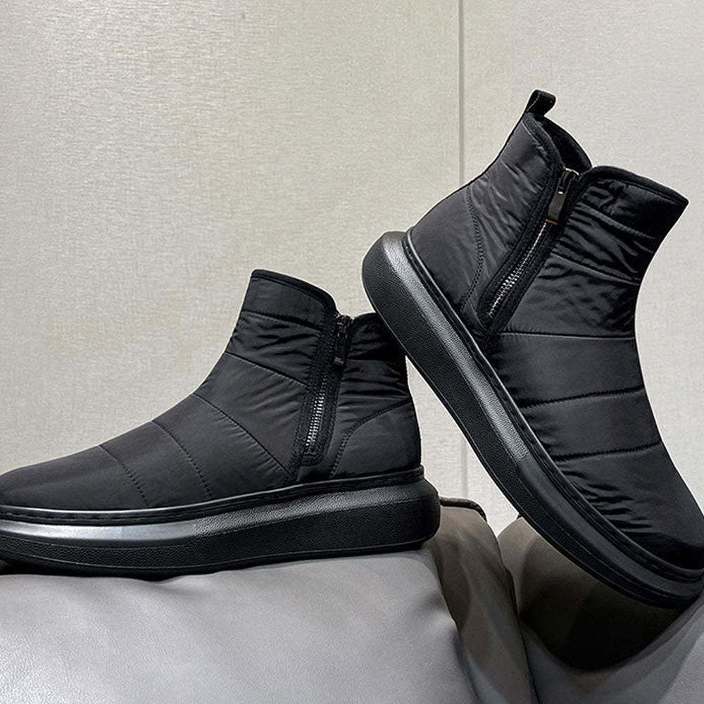 Winter-Herren-Fleece-Schneestiefel mit seitlichem Reißverschluss