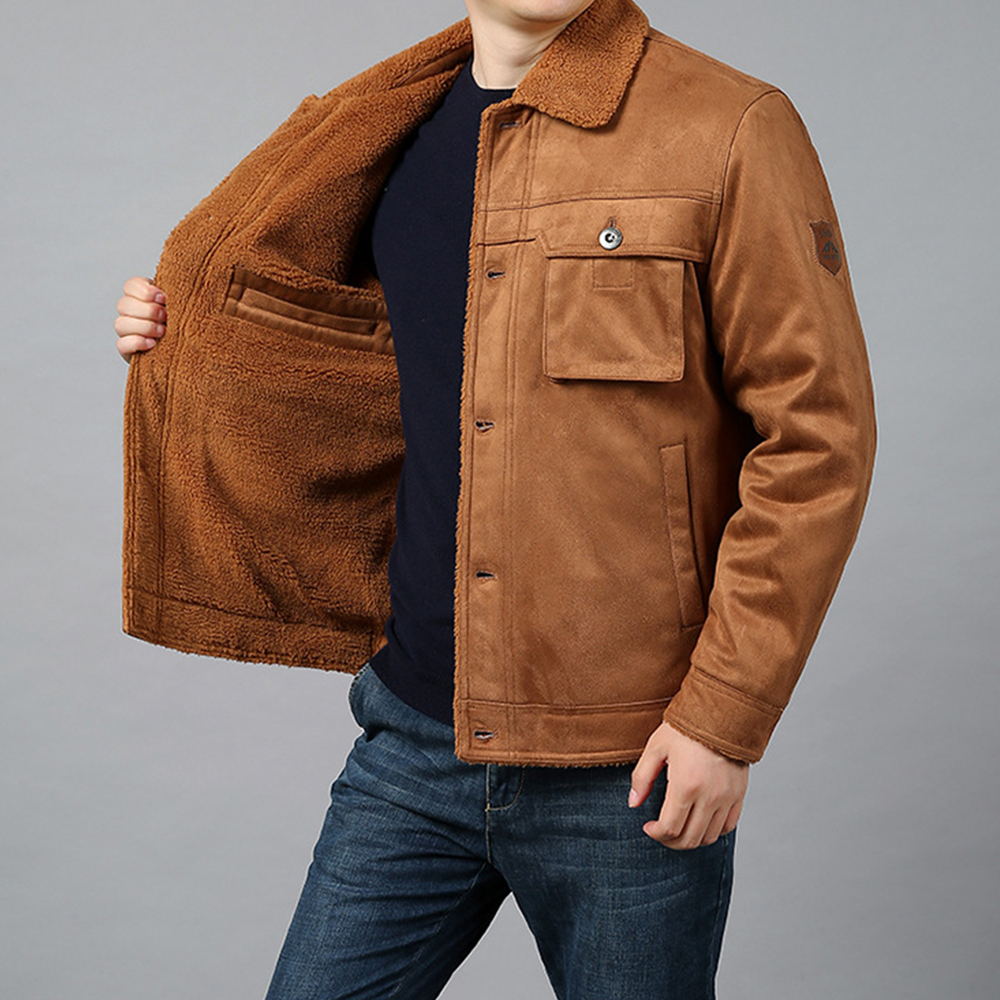  Herren-Winterjacke aus Plüsch-Wildleder