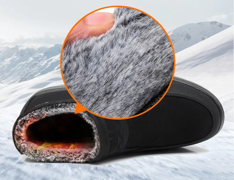 Orthopädische warme Schneestiefel für Herren, wasserdichte, rutschfeste Winter-Fleece-Schuhe