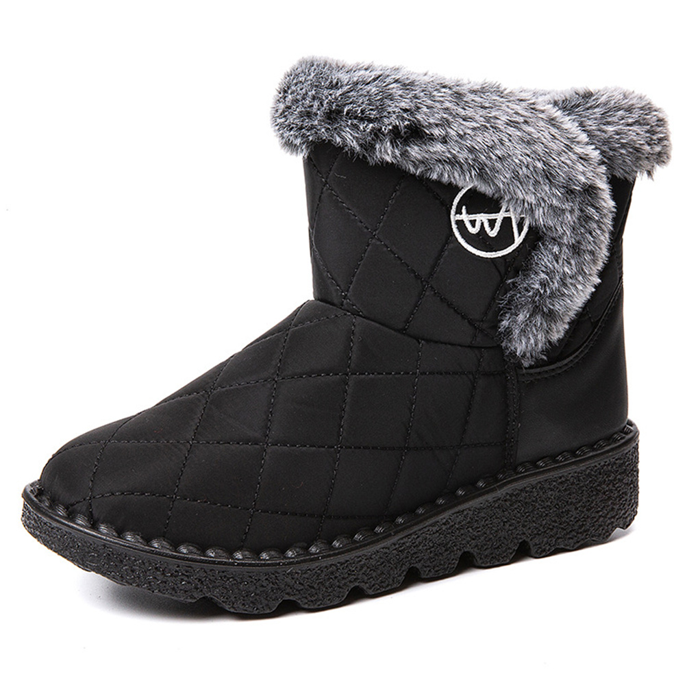 Damen-High-Top-Stiefel aus Fleece-Baumwolle