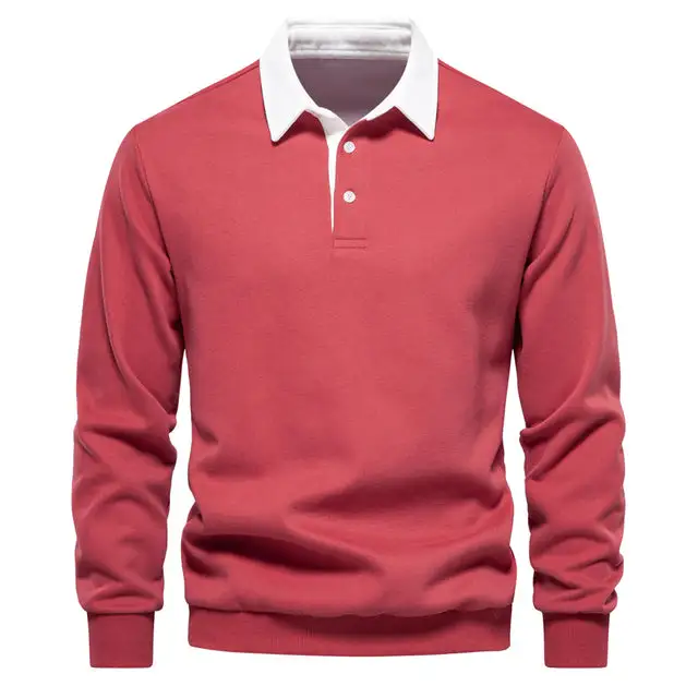 Neues Langarm-Revers-Poloshirt für Herren