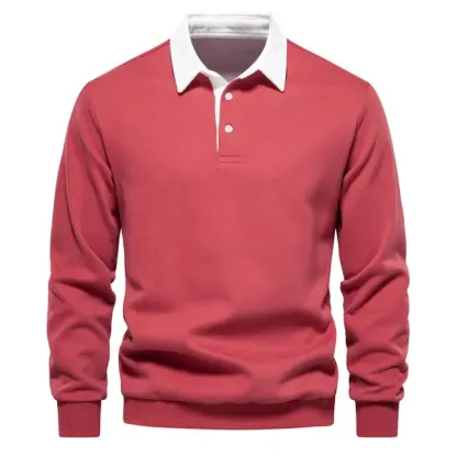 Neues Langarm-Revers-Poloshirt für Herren