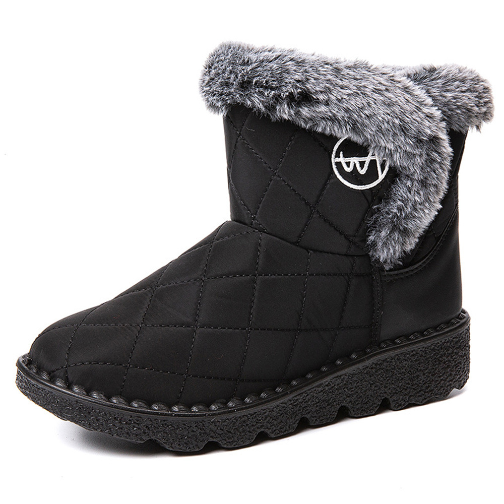 Damen-High-Top-Stiefel aus Fleece-Baumwolle
