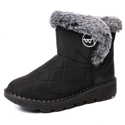Damen-High-Top-Stiefel aus Fleece-Baumwolle