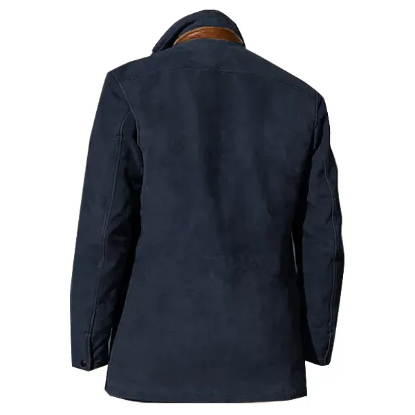 ⭐Frohes Neues Jahr 2024-Herrenjacke, Vintage-Fleece-Wildlederjacken, Herbst-Winter, Outdoor, Alltag, Blazer, doppellagig, Revers, Fell, Lederkragen, mittellange Jacken
