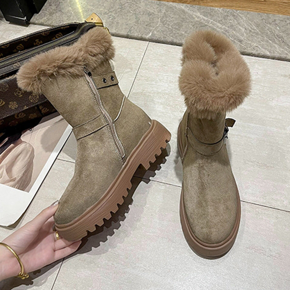 Winter neuer Stil plus samtverdickte warme Mittelrohr-warme Schuhe