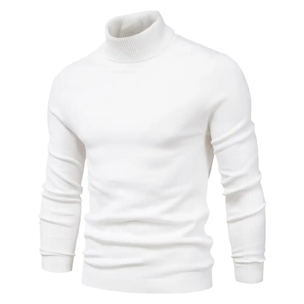 Herren-Pullover mit Rollkragen und Basic-Kaschmirbasis