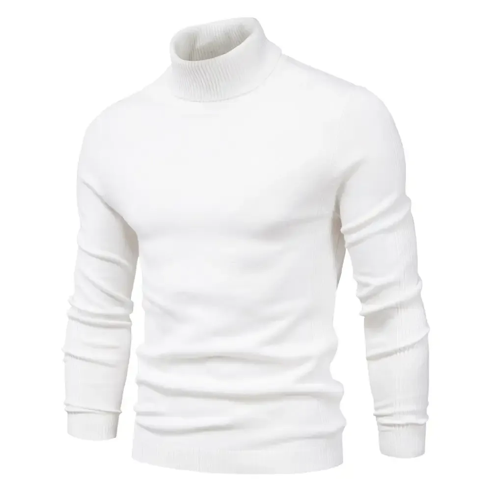 Herren-Pullover mit Rollkragen und Basic-Kaschmirbasis