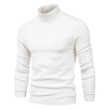 Herren-Pullover mit Rollkragen und Basic-Kaschmirbasis