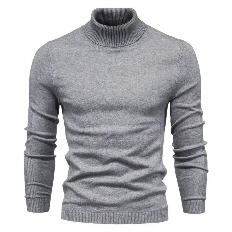 Herren-Pullover mit Rollkragen und Basic-Kaschmirbasis
