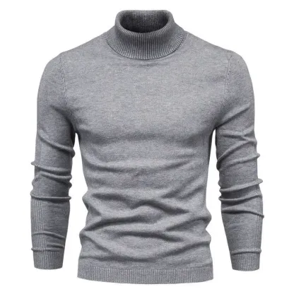 Herren-Pullover mit Rollkragen und Basic-Kaschmirbasis
