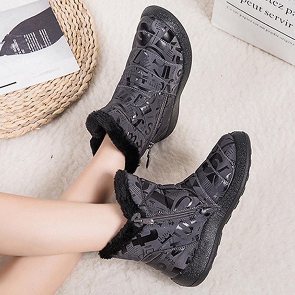 Damen Doppelreißverschluss Kurzschlauch Warme Stiefel