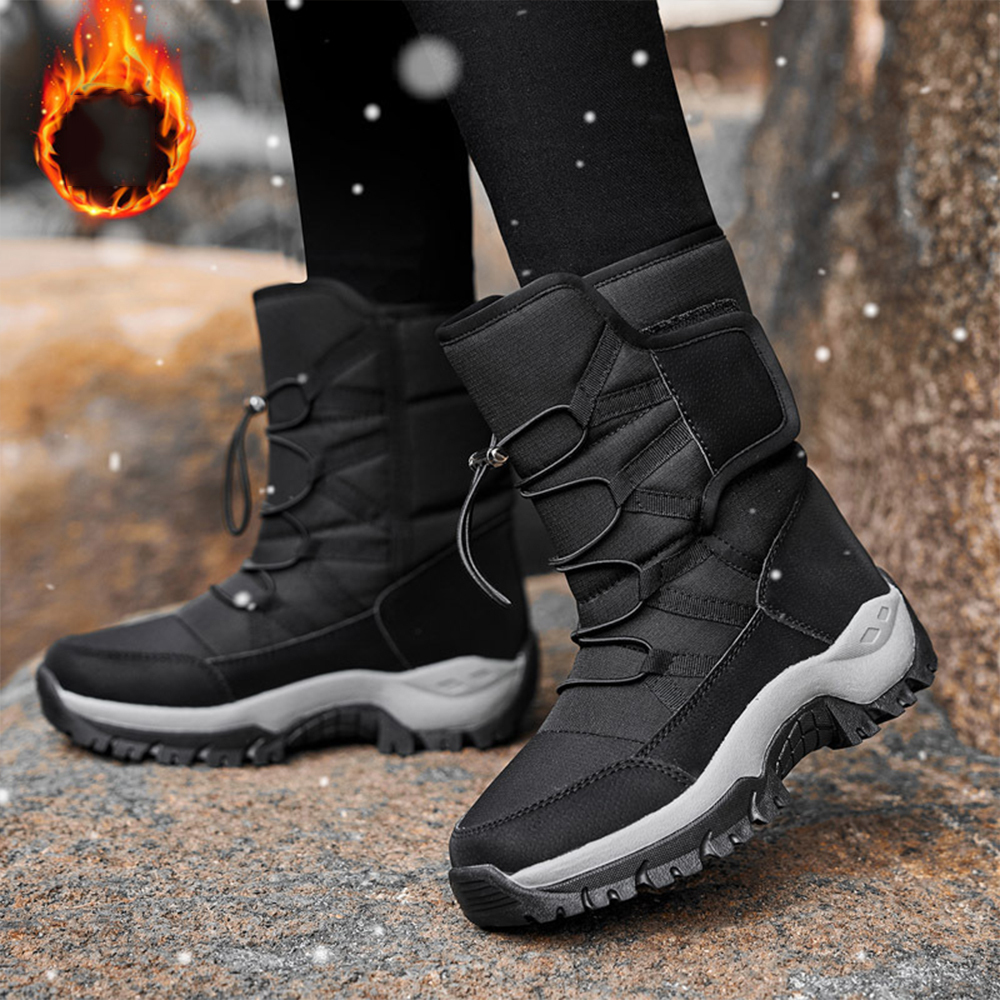 Hoher, dicker und warmer Fleece-Schneestiefel