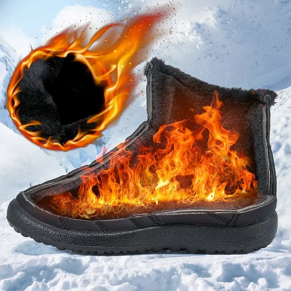 Warme Schneestiefel für Damen mit seitlichem Reißverschluss