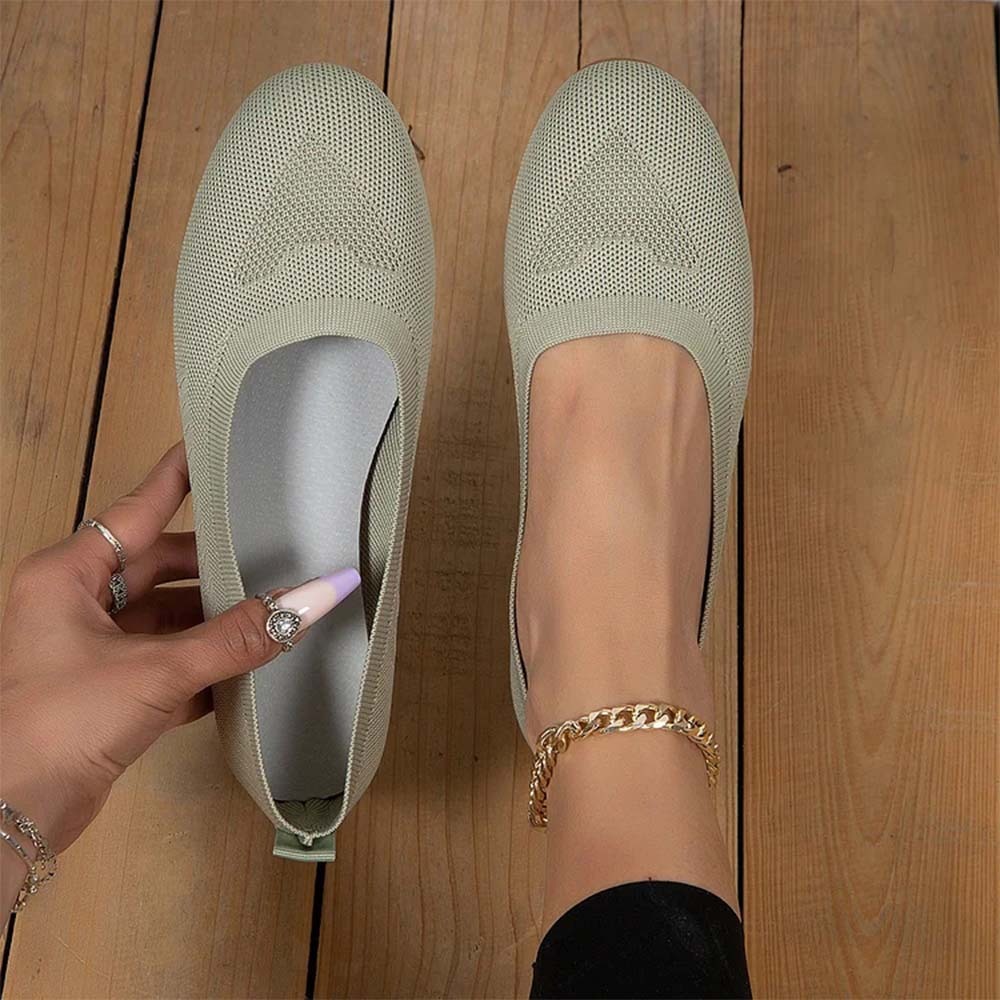 Gewebte, atmungsaktive, flache Freizeitschuhe für Damen