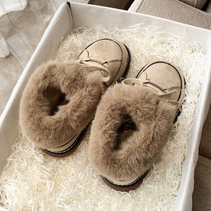 Wintermodische pelzige warme Damen-Kurzstiefel