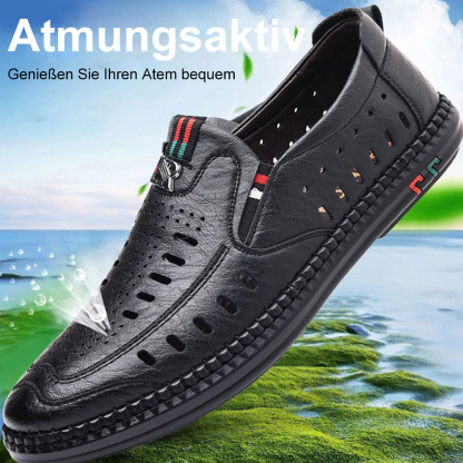 2024 neue Herren-Lochschuhe, lässige Ledersandalen