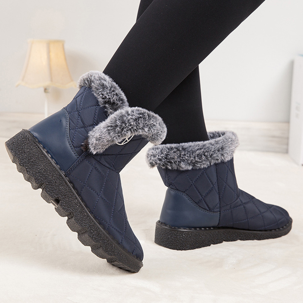 Damen-High-Top-Stiefel aus Fleece-Baumwolle