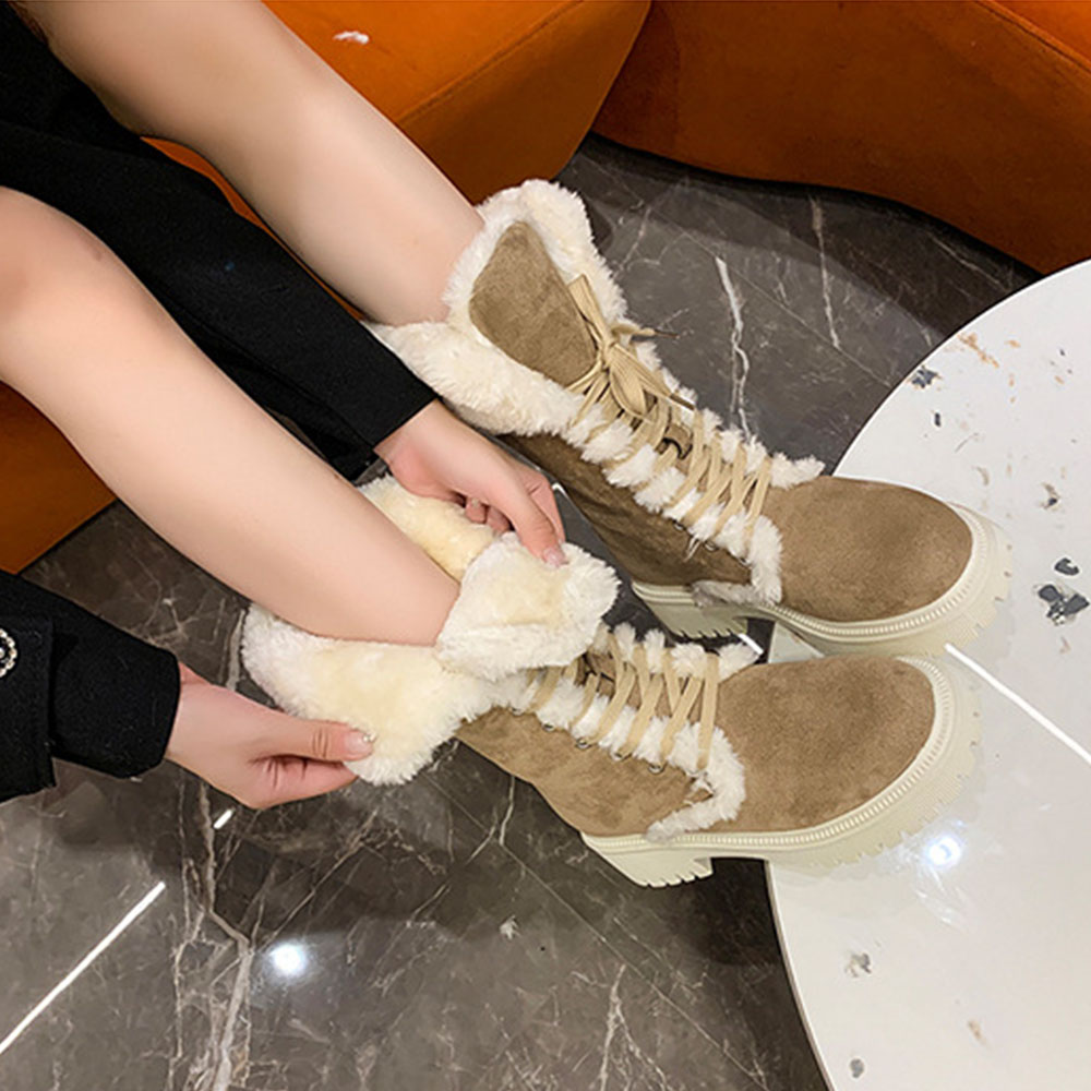 Lange Damen-Schneestiefel aus Fleece