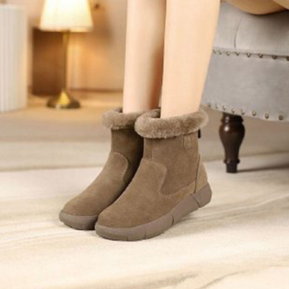 Damen-Schneestiefel mit verdicktem Reißverschluss aus Wintersamt