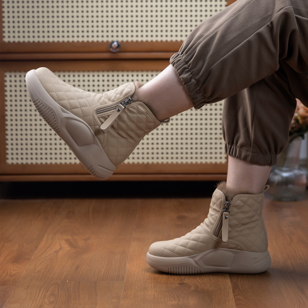 Neue Fleece-Damenstiefel mit dicker Sohle