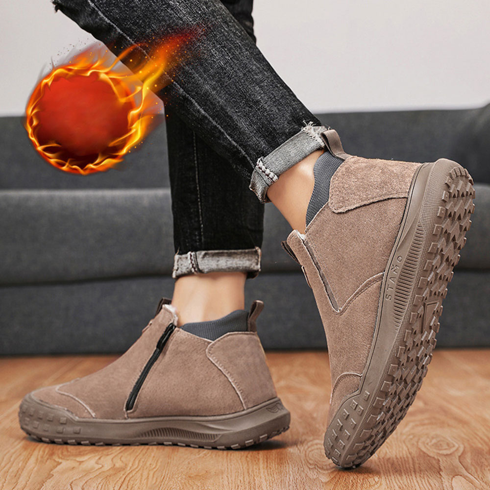 Herren-Winterstiefel aus Fleece mit hohem Schaft aus Baumwolle