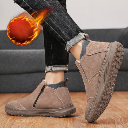 Herren-Winterstiefel aus Fleece mit hohem Schaft aus Baumwolle